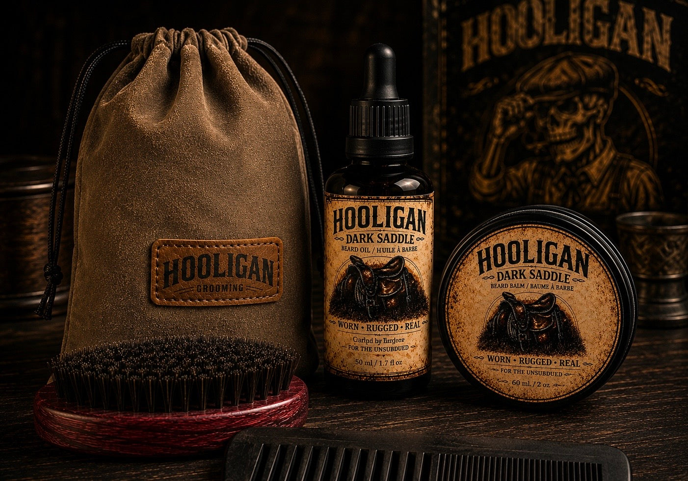 Hooligan Grooming – Dark Saddle Beard Kit
